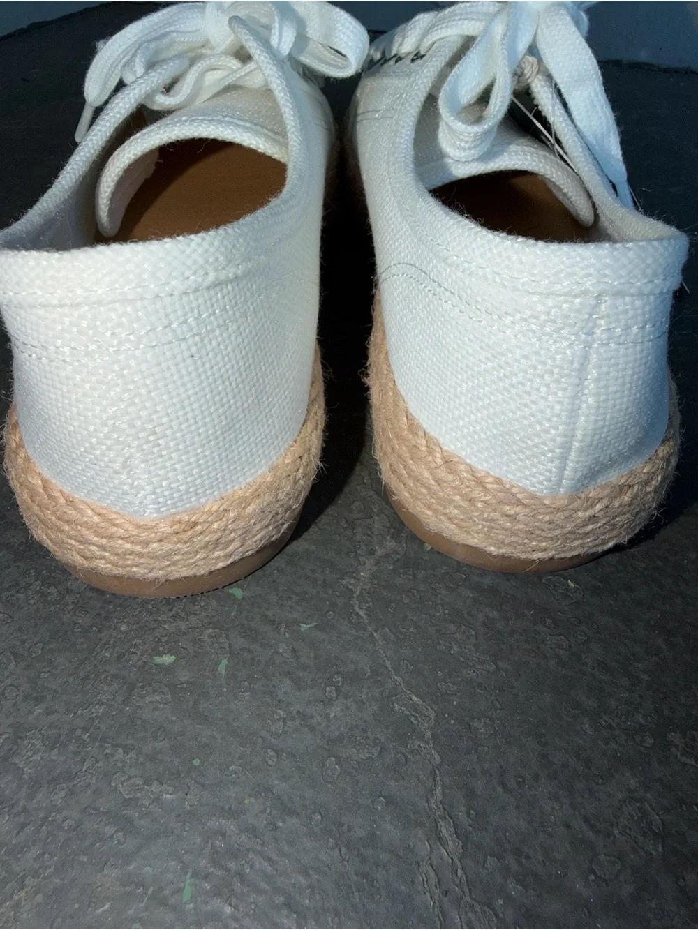 Tommy Bahama White Canvas Espadrille Sneakers with Jute Trim